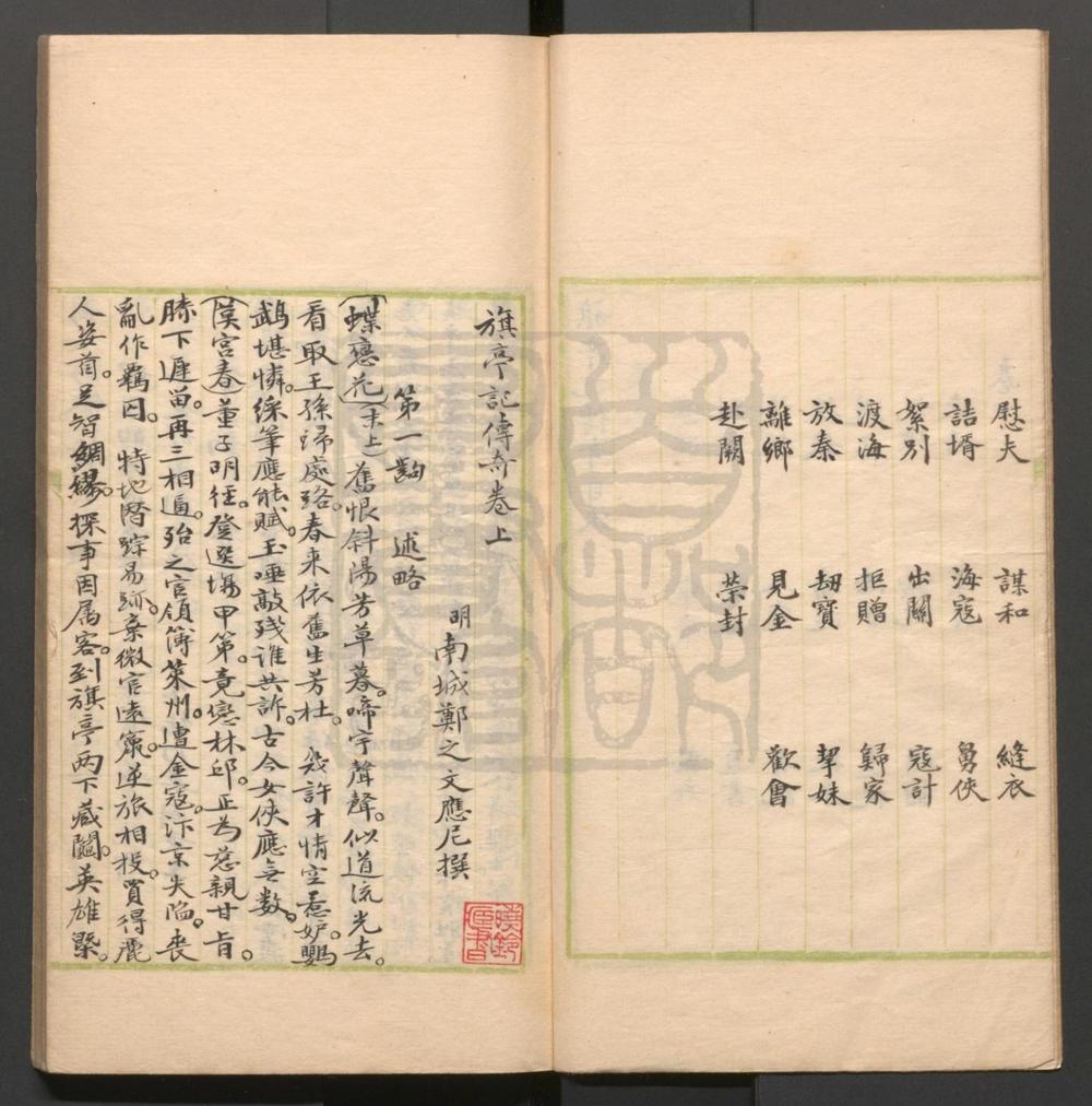 _旗亭记传奇_二卷四十出__