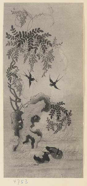 【jpg清晰版】丝绸上的鸭子、鸟和花卉画.jpg