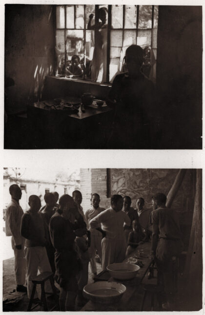 【jpg清晰版】两张照片一间昏暗的房间里孩子们站在窗边1938年乔治·e·泰勒与一群男子站在桌旁.jpg