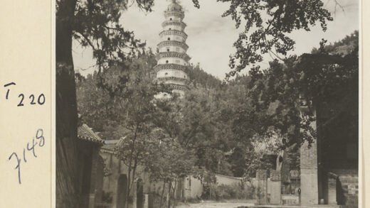【jpg清晰版】灵岩寺庭院内立有石碑辟支塔矗立于背景之中.jpg