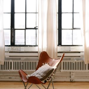 Leather clad leisure chair