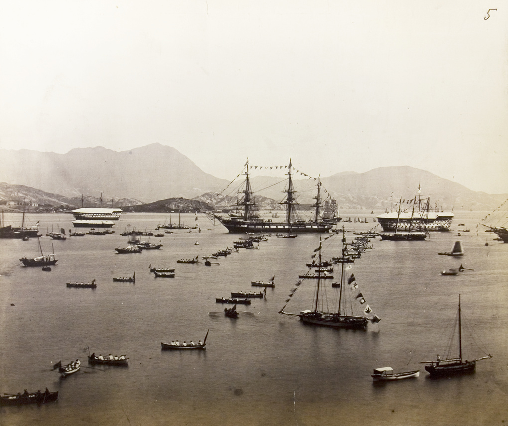 【JPG清晰版】HMSGalatea号香港维多利亚港爱丁堡公爵殿下访问期间