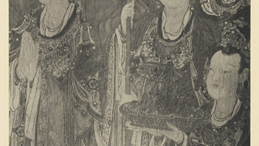 【jpg清晰版】北墙明代壁画细节展示帝释天祈祷和两名侍女.jpg