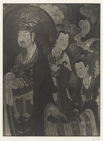 【JPG清晰版】北墙明代壁画细节展示梵天和两名侍女