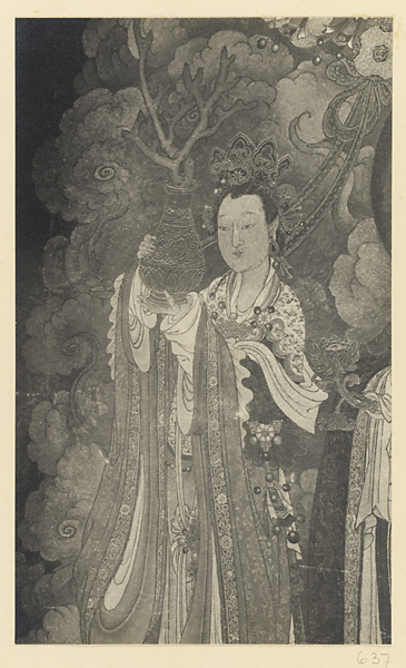 【jpg清晰版】北墙明代壁画细节展示梵天的一名侍女.jpg