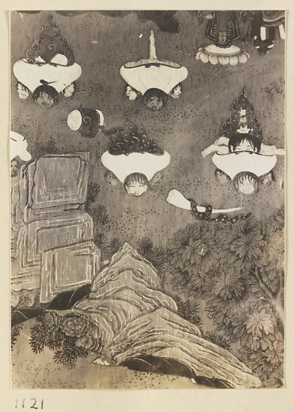 【JPG清晰版】大成阁大佛寺壁画局部展示人物与乐器
