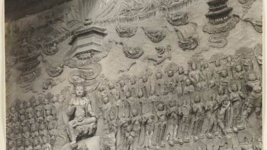 【jpg清晰版】天宁寺塔内部浮雕展示菩萨骑象、寺庙、山峦、罗汉及众菩萨像.jpg