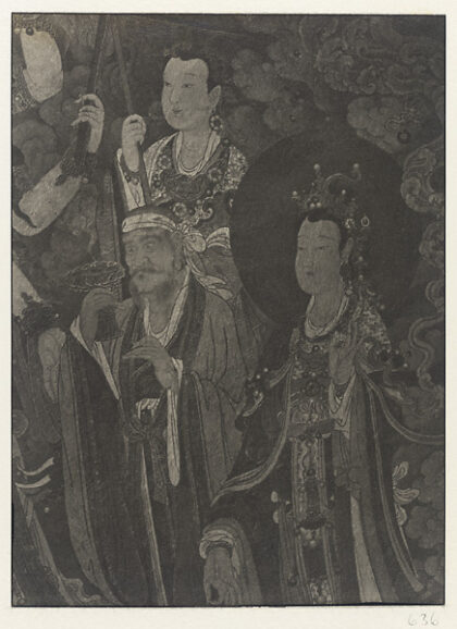 【jpg清晰版】明代壁画细节展示大自在天的两名侍从和菩萨.jpg