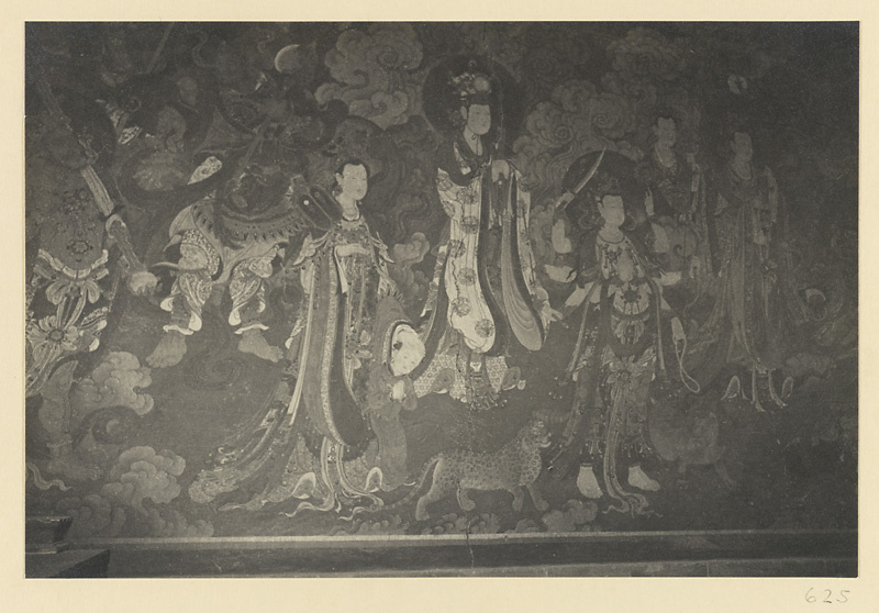 【JPG清晰版】明代壁画细节展示诃利帝母守护儿童、菩萨及侍从和动物