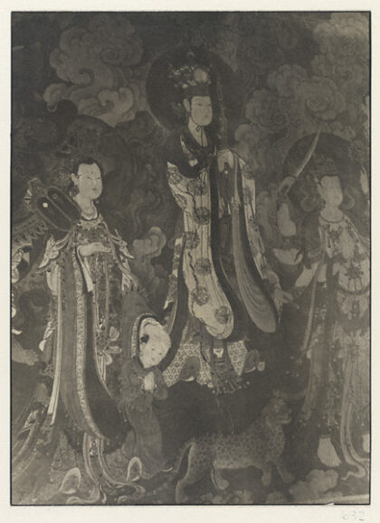 【jpg清晰版】明代壁画细节展示诃利帝母守护儿童和两名菩萨.jpg