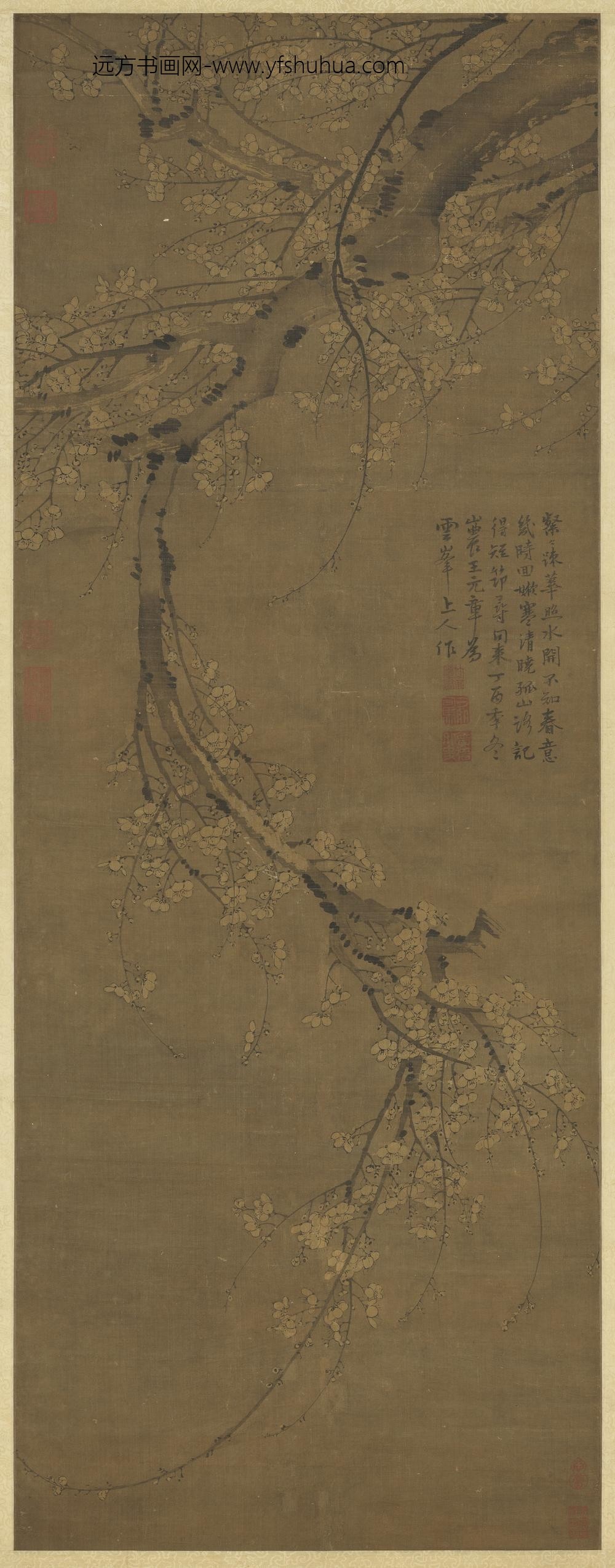 元王冕画南枝春早轴