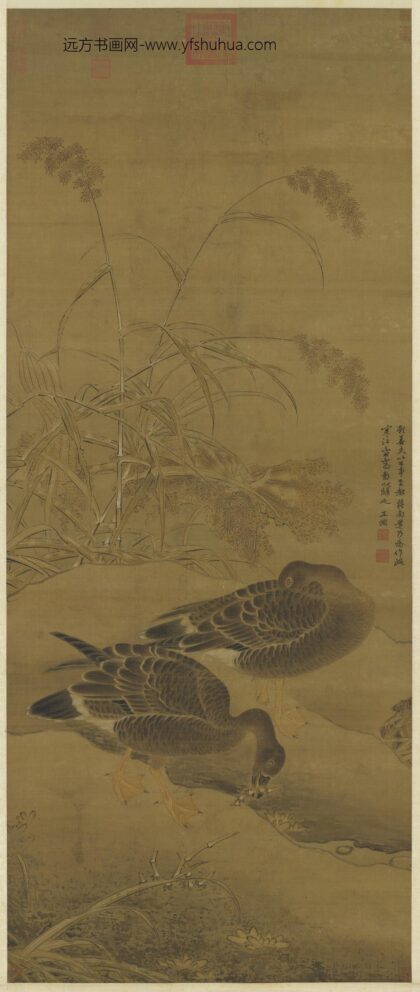 元王渊寒江芦雁轴.jpg