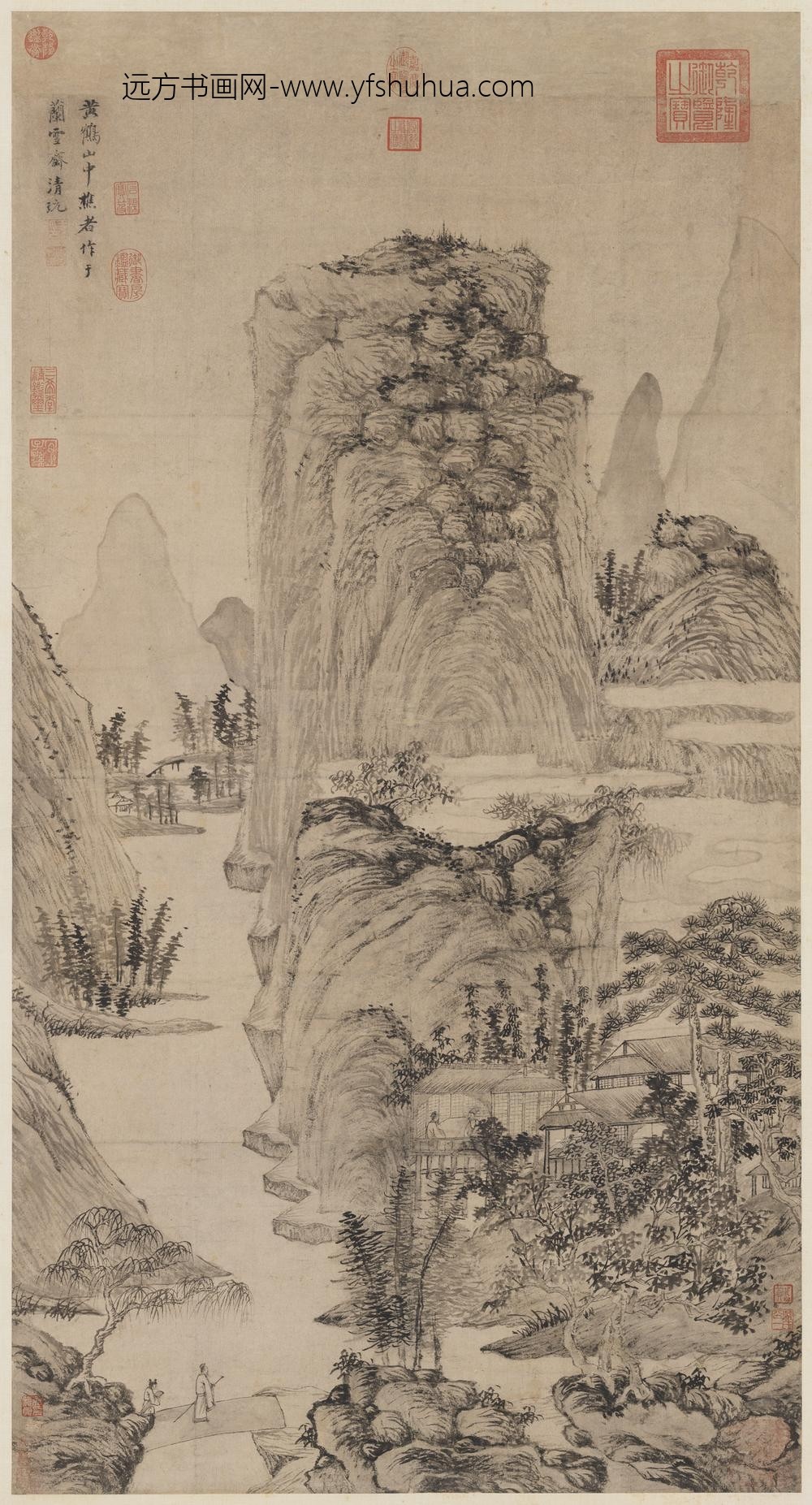 元王蒙画兰亭雪霁轴