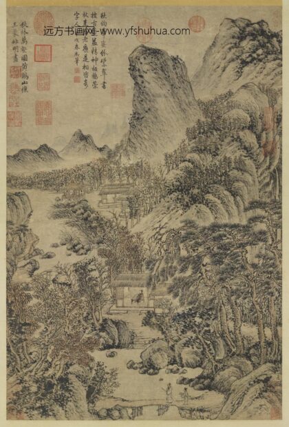 元王蒙秋林万壑图轴.jpg