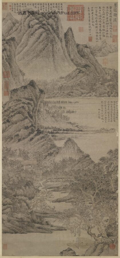 元王蒙花溪渔隐轴.jpg