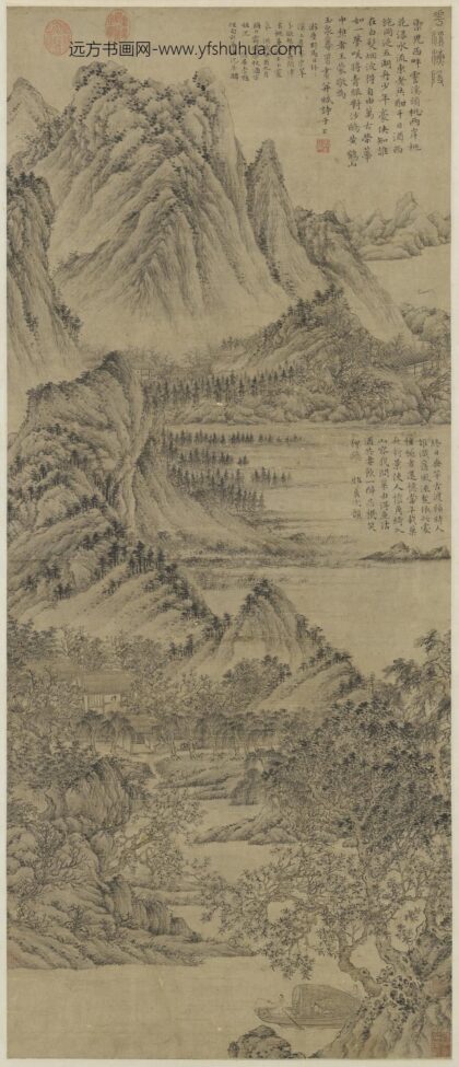 元王蒙花溪渔隐轴.jpg