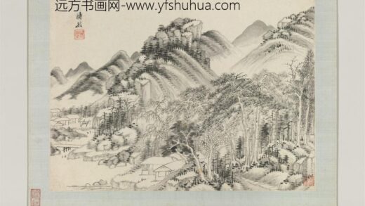 国朝五家画山水册清王时敏松林野屋.jpg