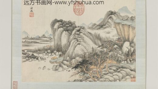 国朝五家画山水册清王时敏青嶂林亭.jpg