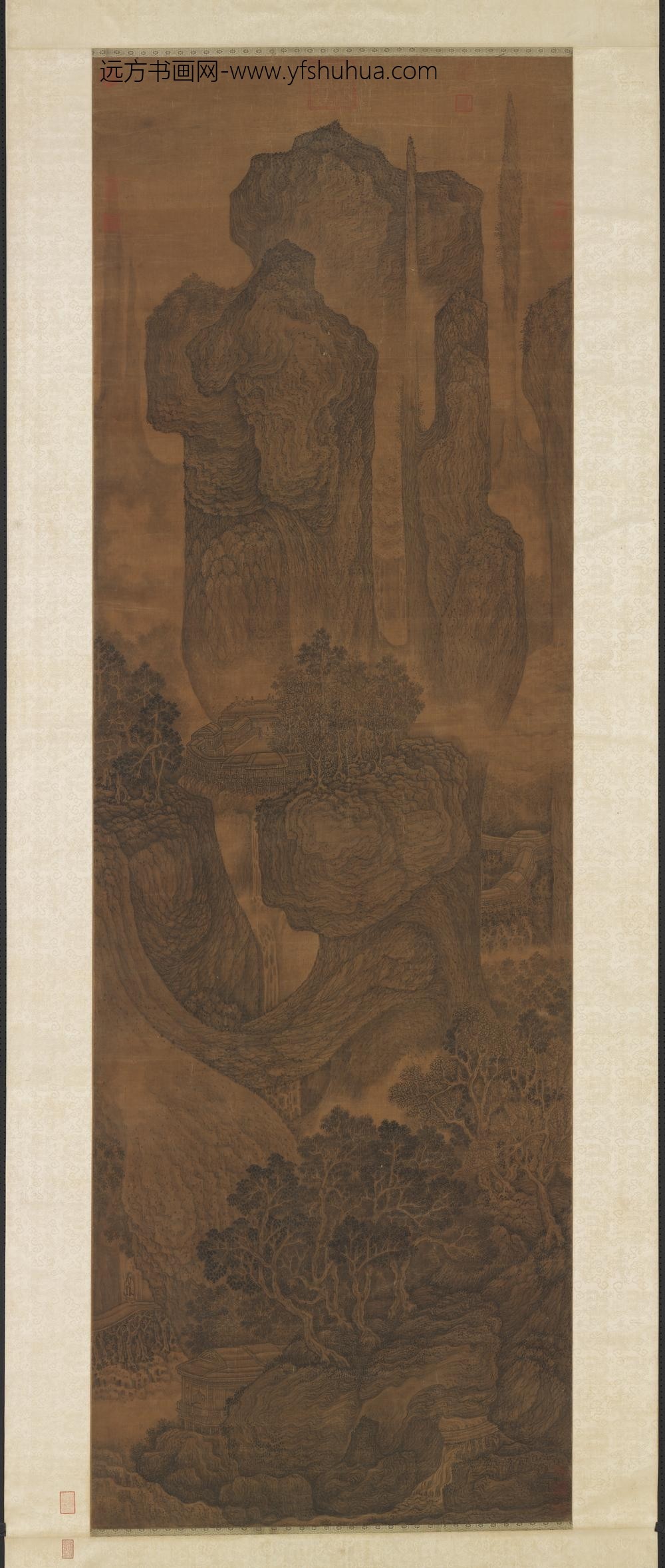 宋人陡壑飞泉轴