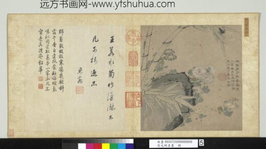 宋元明名画册元王渊菊花竹石.jpg