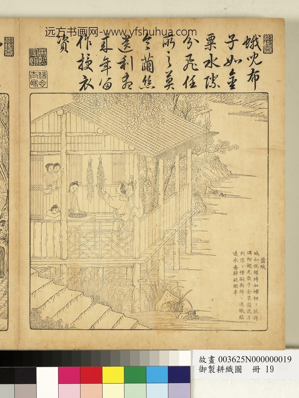 御制耕织图册-蚕蛾（朱圭镌刻）