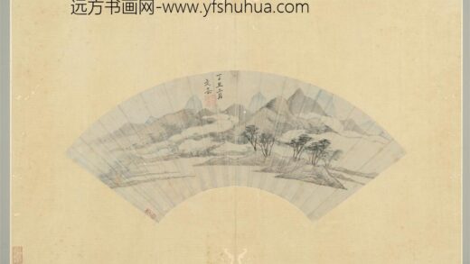 文氏画扇集册明文嘉山水.jpg