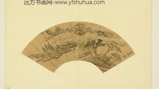 明人便面画册（一）册明文嘉柳阴钓艇.jpg