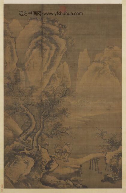 明吴伟寒山积雪轴.jpg