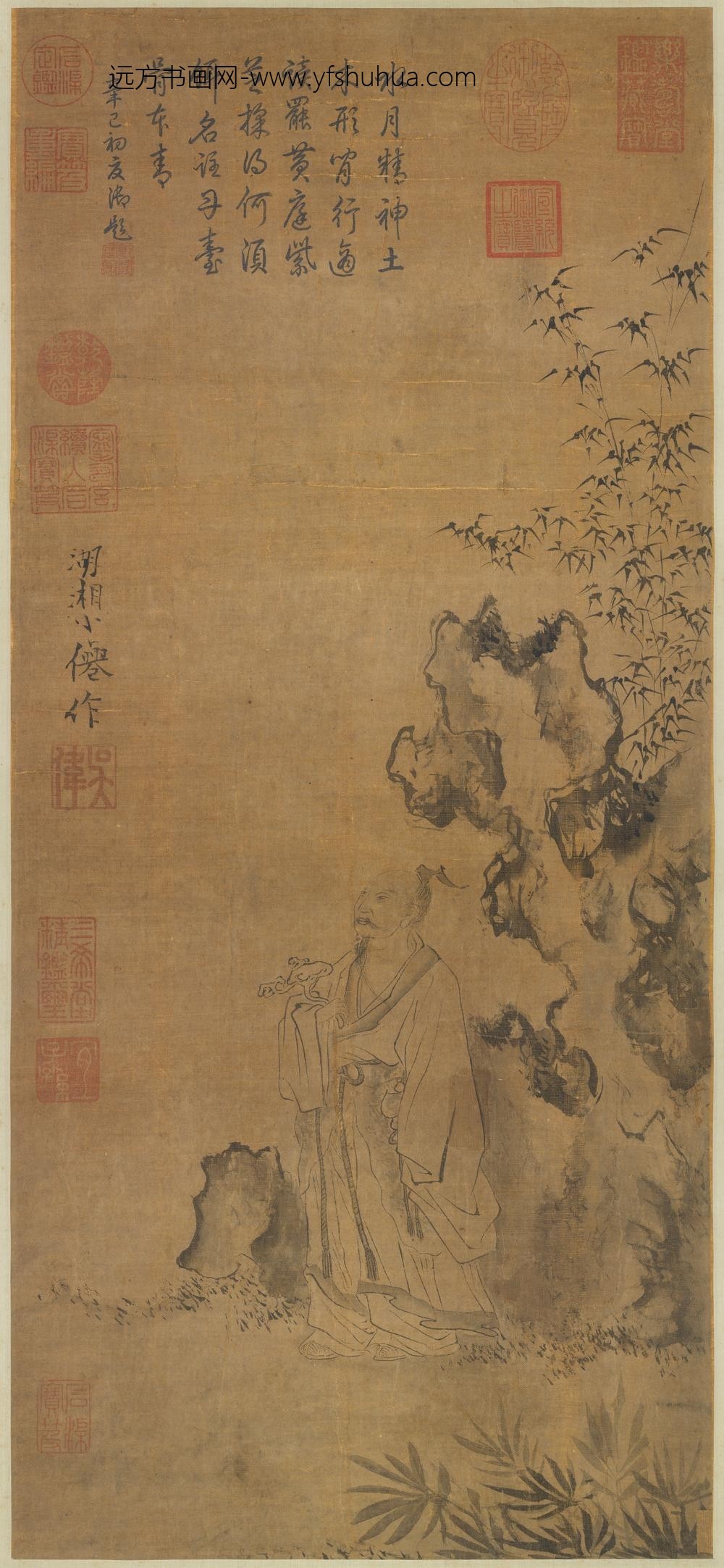明吴伟画芝仙轴