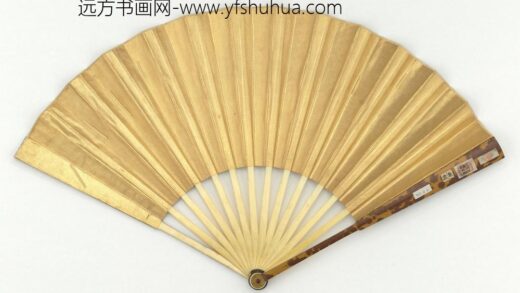 明吴彬画万木秋山成扇 1.jpg