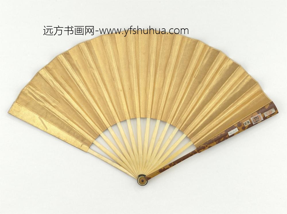 明吴彬画万木秋山成扇-