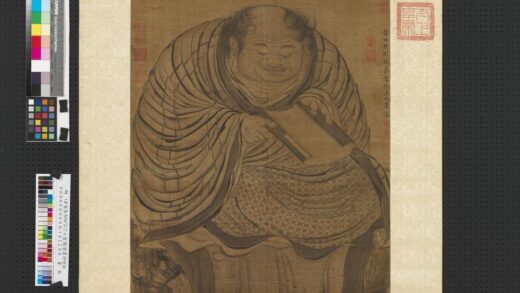 明吴彬画罗汉（第十三巴那塔嘎尊者）轴.jpg