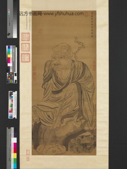 明吴彬画罗汉（第十二毕那楂拉拔哈喇錣杂尊者）轴.jpg