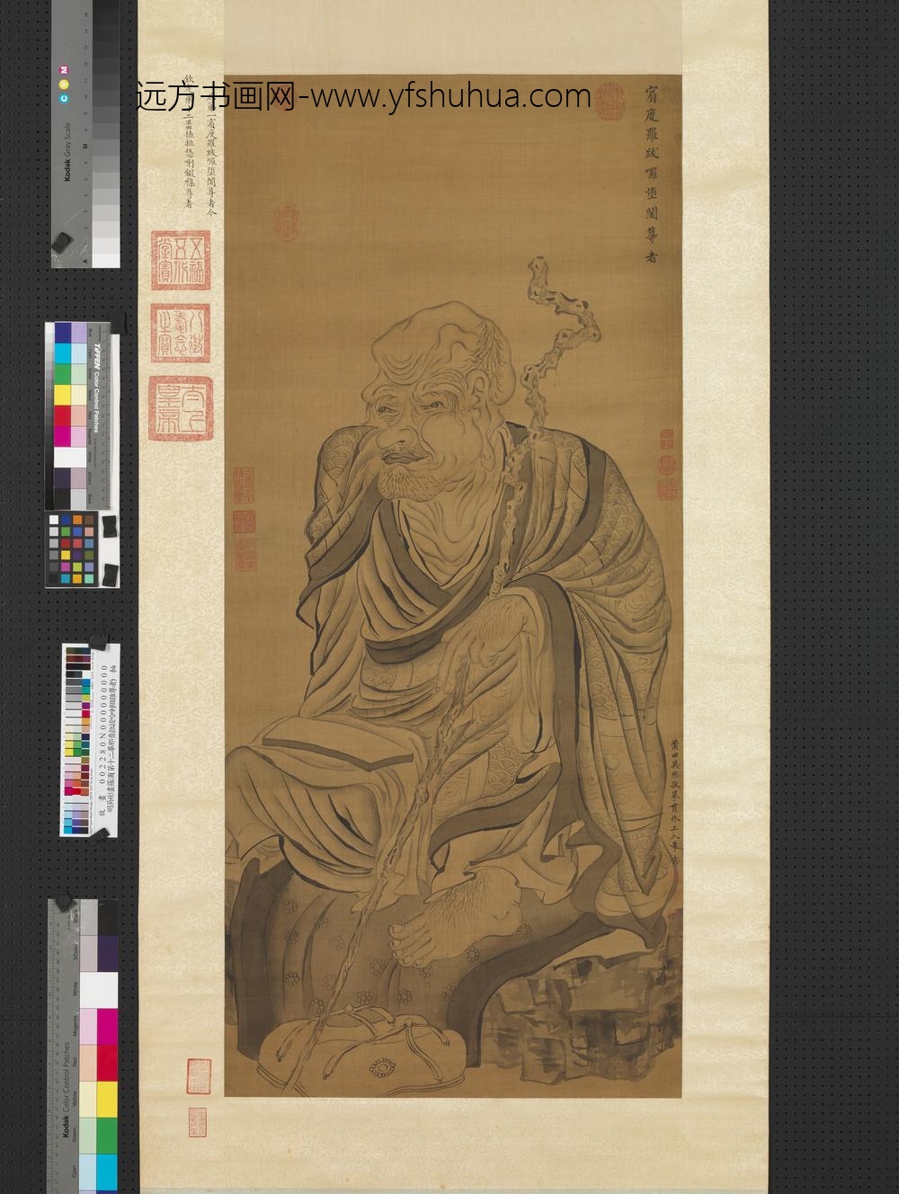 明吴彬画罗汉（第十二毕那楂拉拔哈喇錣杂尊者）轴