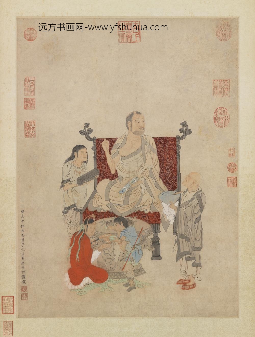 明文从简礼佛图轴