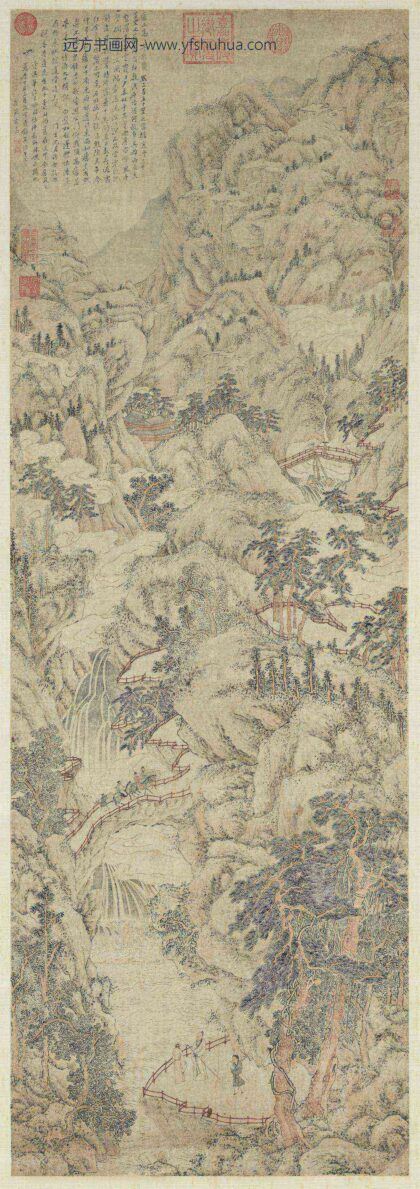 明文嘉仿沈周庐山诗画轴.jpg