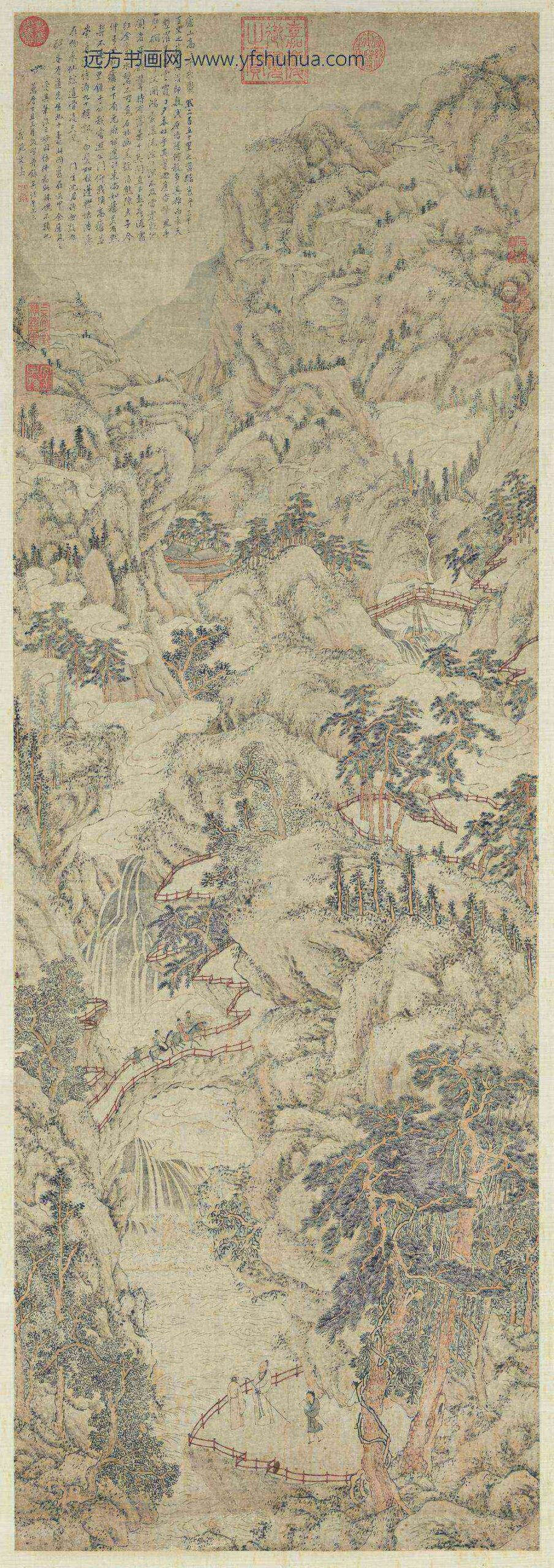 明文嘉仿沈周庐山诗画轴