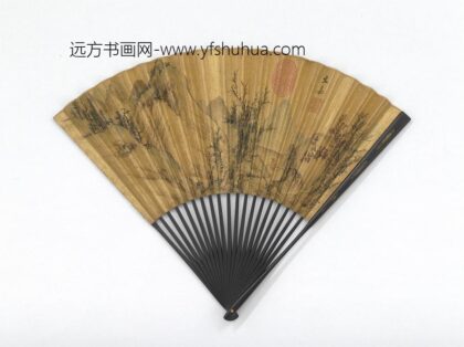 明文嘉画秋林图文彭书七言绝句成扇 1.jpg