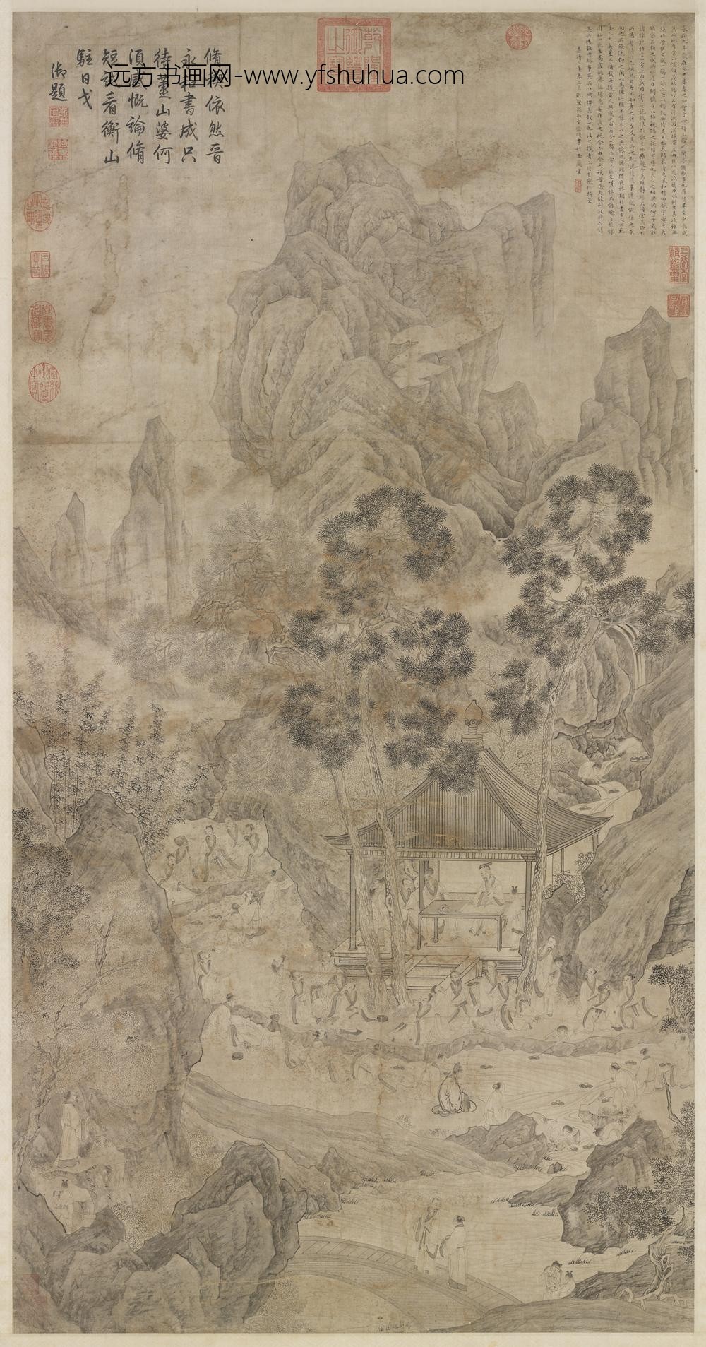 明文征明兰亭修禊图轴