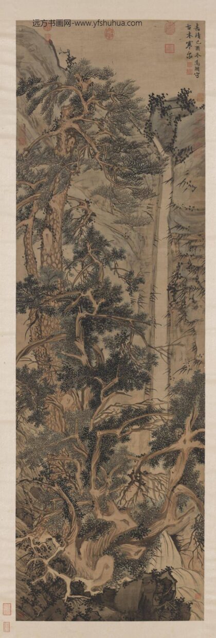 明文征明古木寒泉轴.jpg