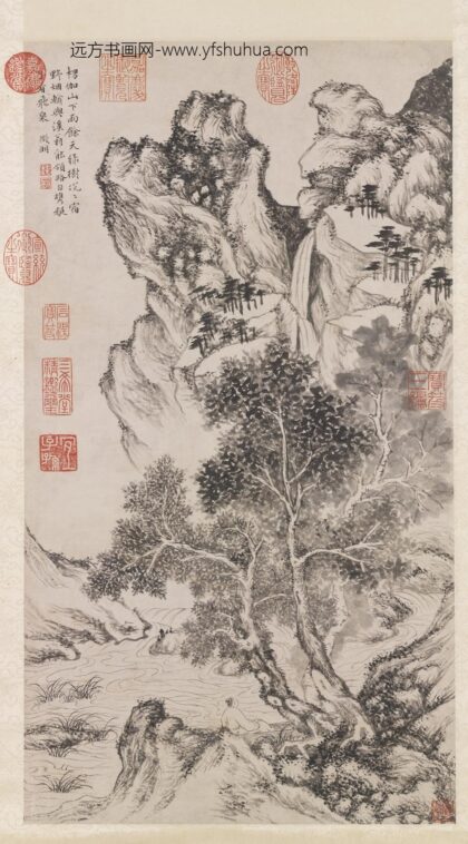 明文征明好雨听泉图轴.jpg