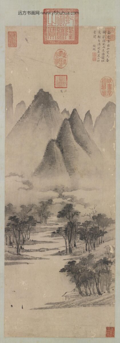 明文征明春云出山图轴.jpg