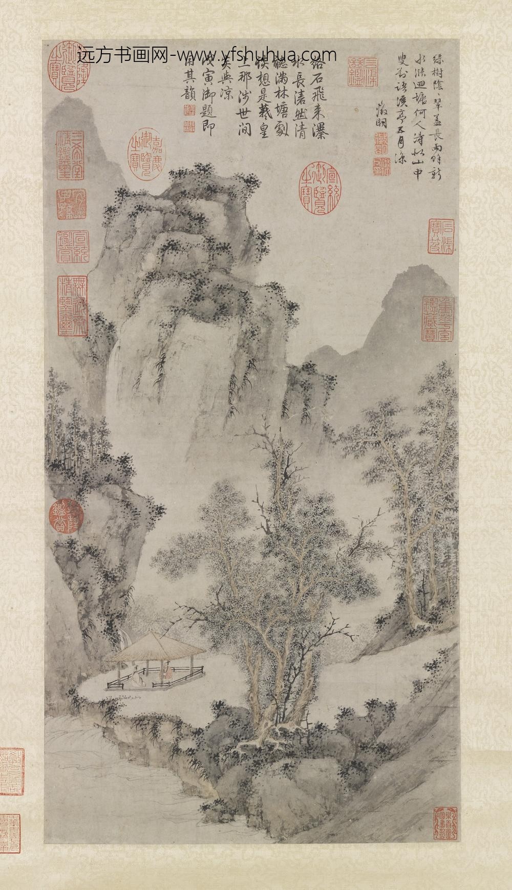 明文征明溪亭客话轴