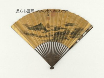 明文征明画云山暮雨成扇 1.jpg