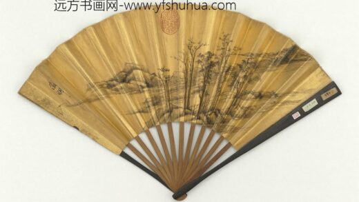 明文征明画平山茅屋成扇 1.jpg