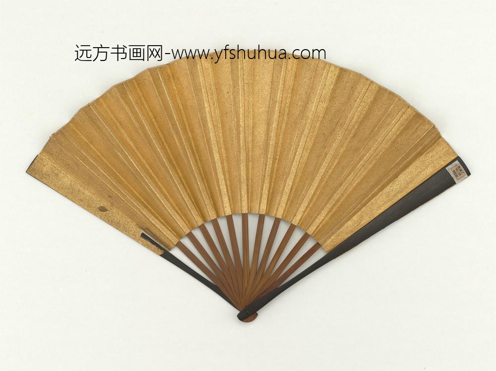 明文征明画平山茅屋成扇