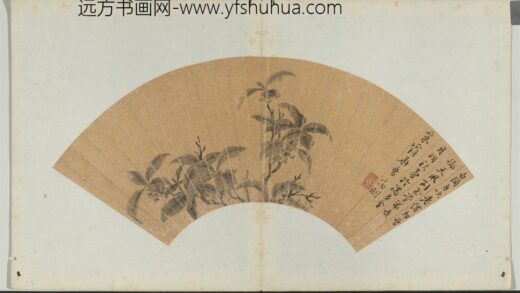 明文征明画扇册桂花.jpg