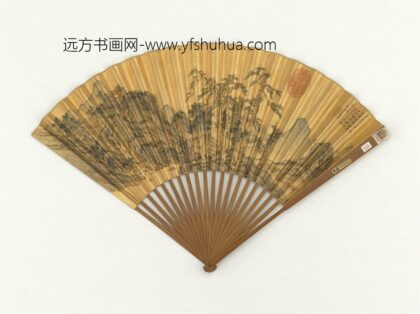 明文征明画松林古寺成扇 1.jpg