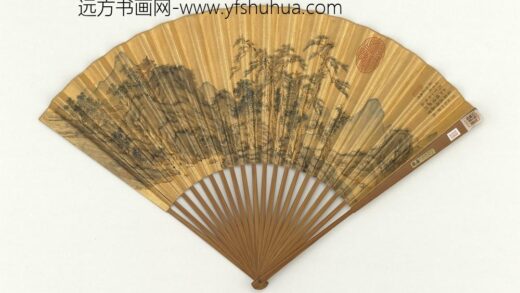 明文征明画松林古寺成扇 1.jpg