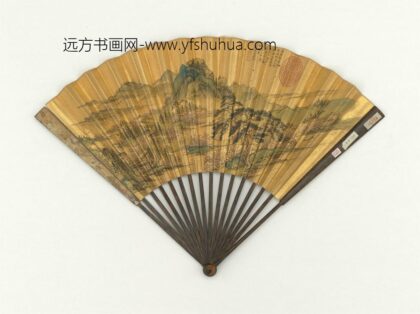 明文征明画桃林成扇 1.jpg